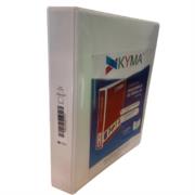 KYMA - Carpeta Panorámica Kyma de Vinil Tamaño Oficio 1 1/2" Aro en "O" Blanca