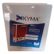KYMA - Carpeta Panorámica Kyma de Vinil Tamaño Oficio 1 1/2" Aro en "O" Blanca