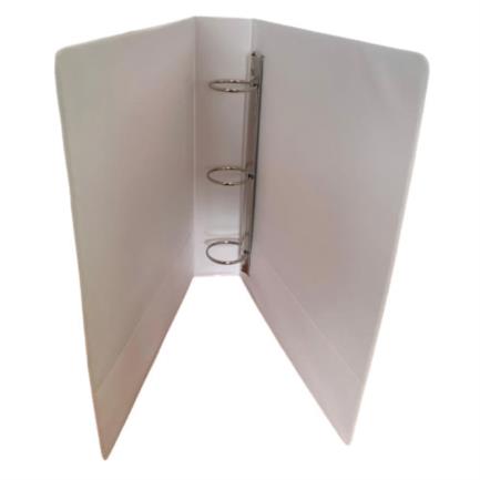 KYMA - Carpeta Panorámica Kyma de Vinil Tamaño Oficio 3" Aro en "O" Blanca