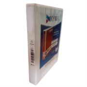 KYMA - Carpeta Panorámica Kyma de Vinil Tamaño Oficio 1" Aro en "D" Blanca