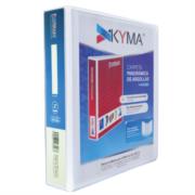 KYMA - Carpeta Panorámica Kyma de Vinil Tamaño Carta 2" Aro en "O" Blanca
