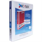 KYMA - Carpeta Panorámica Kyma de Vinil Tamaño Carta 1" Aro en "D" Blanca