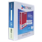 KYMA - Carpeta Panorámica Kyma de Vinil Tamaño Carta 2" Aro en "D" Blanca