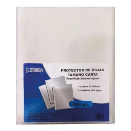 KYMA - Protector de Hojas Kyma Grueso 50 Micrones Tamaño Carta C/100