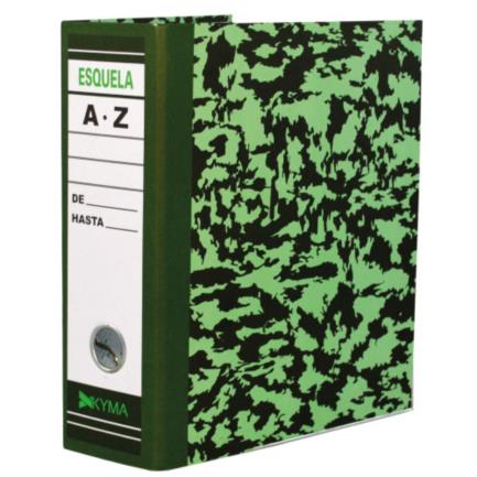 KYMA - Registrador Kyma Tamaño Esquela Color Verde Jaspeado