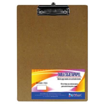 KYMA - Tabla Agarrapapel Kyma de Madera (Macocel) Tamaño Carta con Broche Tipo Clip