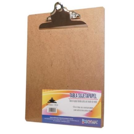 KYMA - Tabla Agarrapapel Kyma de Madera (Macocel) Tamaño Carta con Broche Mariposa
