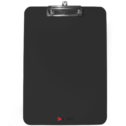 KYMA - Tabla Agarrapapel Kyma Acrílico Tamaño Carta con Broche Tipo Clip Color Negro