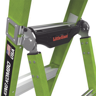 LITTLE GIANT LADDER SYSTEMS - Escalera de Tijera 3 en 1 de 1.8 Metros, Fibra de Vidrio (SKU13906-001). Hecha en E.U.A. (Versión 2.0)