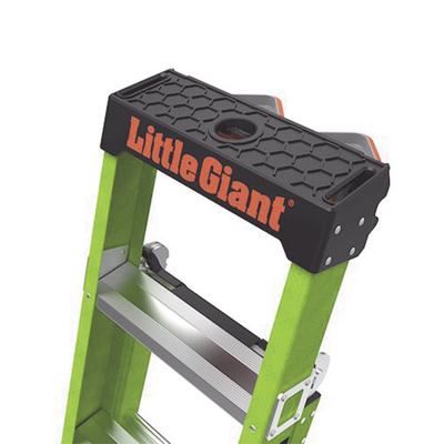 LITTLE GIANT LADDER SYSTEMS - Escalera de Tijera 3 en 1 de 1.8 Metros, Fibra de Vidrio (SKU13906-001). Hecha en E.U.A. (Versión 2.0)
