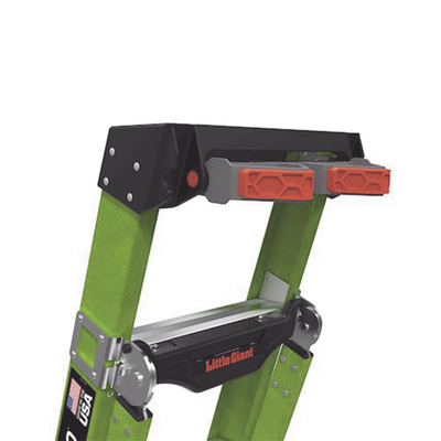 LITTLE GIANT LADDER SYSTEMS - Escalera de Tijera 3 en 1 de 1.8 Metros, Fibra de Vidrio (SKU13906-001). Hecha en E.U.A. (Versión 2.0)