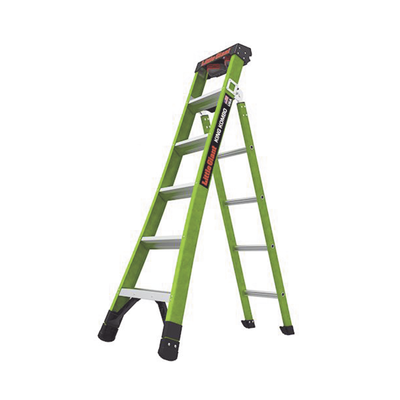 LITTLE GIANT LADDER SYSTEMS - Escalera de Tijera 3 en 1 de 1.8 Metros, Fibra de Vidrio (SKU13906-001). Hecha en E.U.A. (Versión 2.0)
