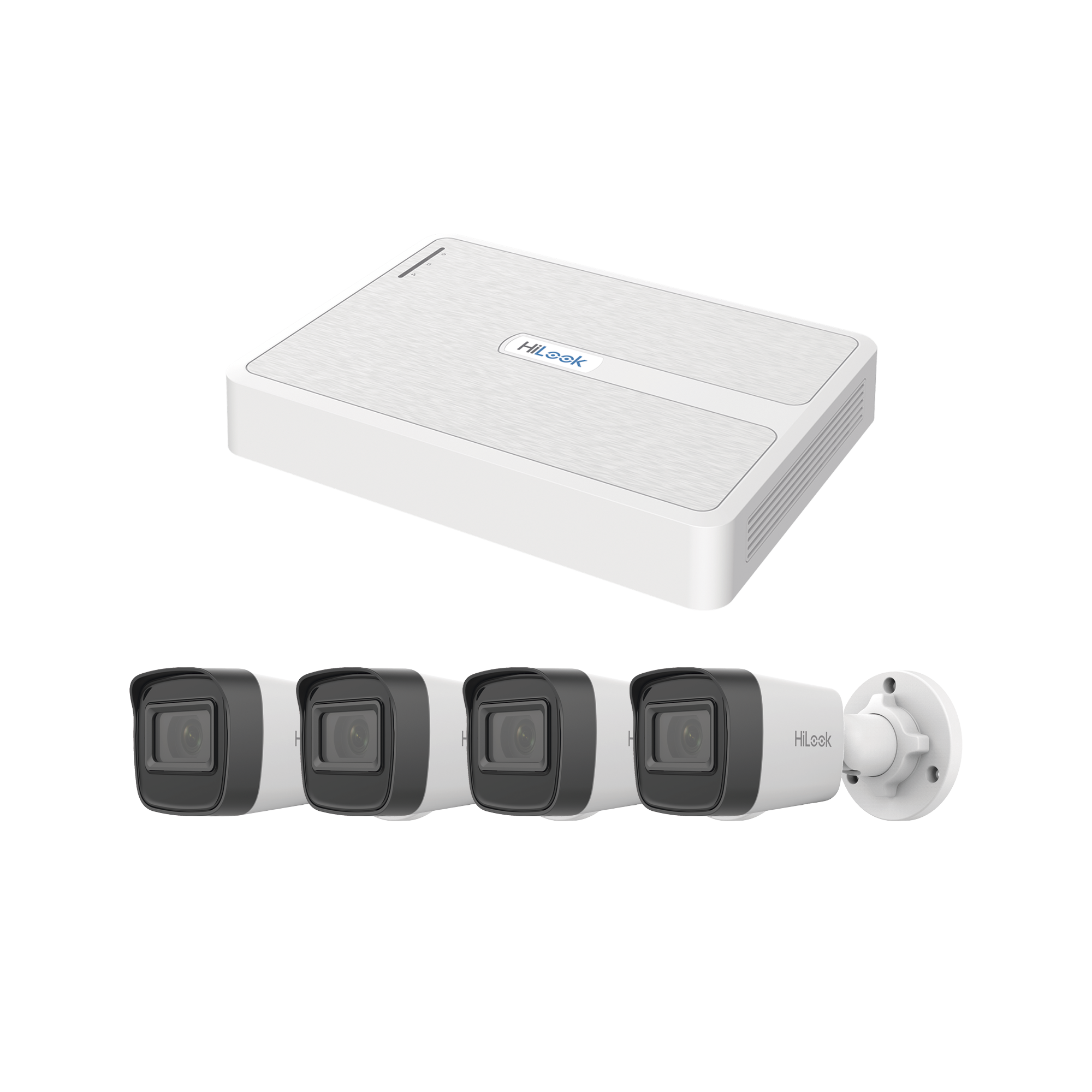 HILOOK BY HIKVISION - Kit IP 2 Megapixel / NVR de 8 Canales con 8 Puertos PoE  / 4 Cámaras IP Bala para Exterior