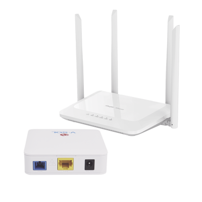 RUIJIE - Kit 1 ONU Bridge V-Sol, Dual GPON/EPON con Router Home Mesh Ideal para distribuciones WISP de mayor cobertura Wi-Fi en Hogares y Oficinas