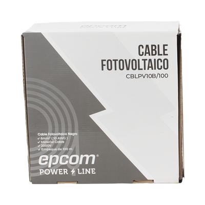 EPCOM POWERLINE - Kit de 2 rollos de 100 metros de cable fotovoltaico de cobre, rojo y negro, calibre 10 AWG (6mm²), Tipo PV,  1000/2000 V y 120°C.