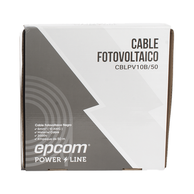EPCOM POWERLINE - Kit de 2 rollos de 50 metros de cable fotovoltaico de cobre, rojo y negro, calibre 10 AWG (6mm²), Tipo PV,  1000/2000 V y 120°C.