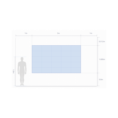 HIKVISION - Kit de Videowall LED pitch 2.5 / 3.0 x 1.68 Metros / Resolución 1200 x 680 / Instalación a Pared