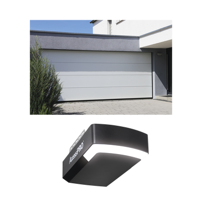 ACCESSPRO - KIT COMPLETO Puerta D/ Garage 12x7 Pies / Lisa Linea Central / Color blanco / Insulada / Incluye Motor FS1000APPRT / 1/2HP / Fuerte/Silencioso/Luz LED/Motor DC .