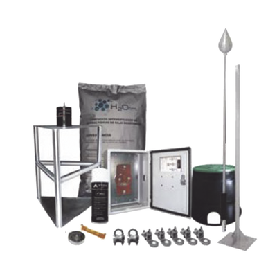 TOTAL GROUND - Kit Pararrayo con Accesorios de Instalación, Fabricado en Acero Inoxidable con Protección de Diámetro de 200m.