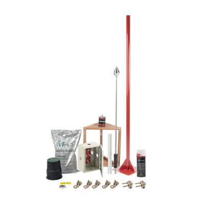 TOTAL GROUND - Kit Pararrayo con Accesorios para Protección de Diámetro de 200m.