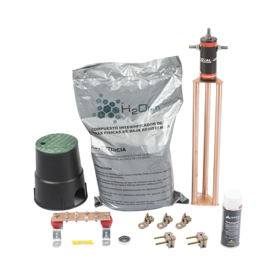 TOTAL GROUND - Kit de tierra física modelo TG45AB con Electrodo Magnetoactivo, capacidad: 45 AMP