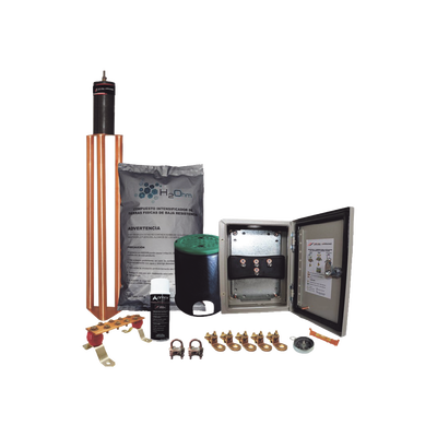TOTAL GROUND - Kit de tierra Física Modelo TG45K con Electrodo Magnetoactivo 50 x 11.5 cm, Capacidad Max: 45 AMP