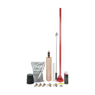 TOTAL GROUND - Kit Pararrayo con Accesorios para Protección de Diámetro de 80 m.