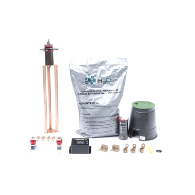 TOTAL GROUND - Kit de Tierra Física con Electrodo Magnetoactivo de 45 AMP Y Supresor de Picos SOHO