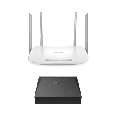 TP-LINK - Kit de ONU Gigabit XZ000G3 con Router Router Inalámbrico ISP doble banda AC, Hasta 1167 Mbps, 4 antenas externas omnidireccional, Puertos Gigabit