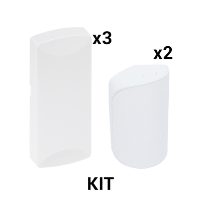 SFIRE - KIT Básico Sensores Inalámbricos - Incluye 3 Contactos Magnéticos y 2 PIR - Compatibles con DSC