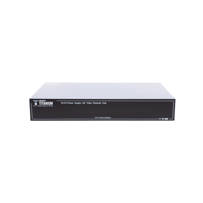 EPCOM TITANIUM - (SOLO RECEPTOR) TRANSCEPTOR ACTIVO DE 16 CANALES / VIDEO+PODER en un solo Cable UTP / 150 metros en 4K, 200 metros en 5 MP/ Envía 36 Vcc y Recibe 12 Vcc / TODO INCLUIDO PARA RACK / HD-TVI/CVI/AHD/CVBS / SIN RUIDO / INSTALACIÓN LIMPIA.