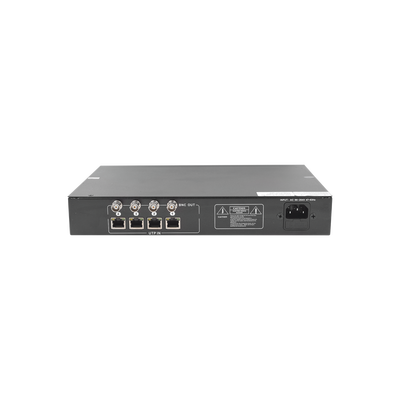 EPCOM TITANIUM - Kit de 4 canales de para transmisión de ALIMENTACION ( de 36 Vcc a 12Vcc )  y VIDEO (HD-TVI) a distancias de hasta 250 mts.