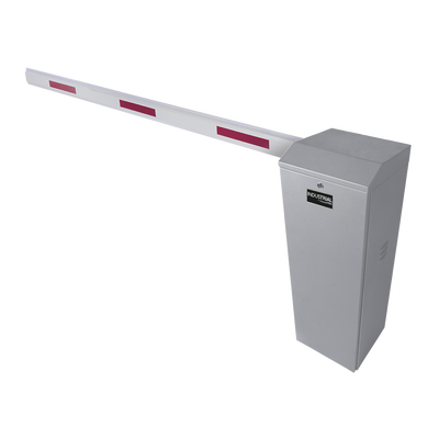 ACCESSPRO - Kit de Barrera Vehícular Izquierda Color Gris y Brazo Ajustable de 3.6 a 5.5 m