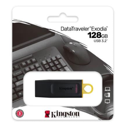 KINGSTON - Memoria USB Kingston DataTraveler Exodia 128GB 3.2 Color Negro