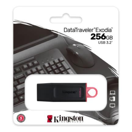 KINGSTON - Memoria USB Kingston DataTraveler Exodia 256GB 3.2 Color Negro