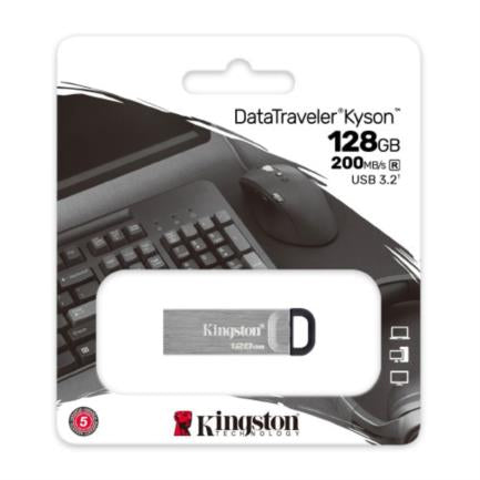 KINGSTON - Memoria USB Kingston DataTraveler Kyson 128 GB 3.2 Gen1 Color Gris