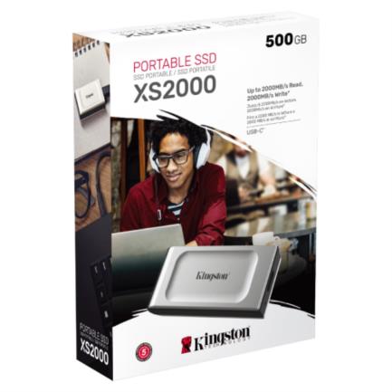 KINGSTON - Unidad de Estado Sólido SSD Kingston XS2000 Externo 500GB USB-C