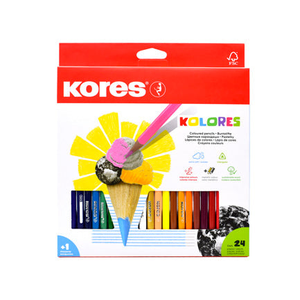 KORES - COLORES TRIANGULARES KORES 3MM ESTUCHE C/24