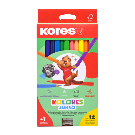 KORES - COLORES TRIANGULARES KORES JUMBO 5MM ESTUCHE C/12