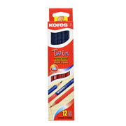 KORES - LAPIZ BICOLOR KORES AZUL-ROJO DELGADO C/12