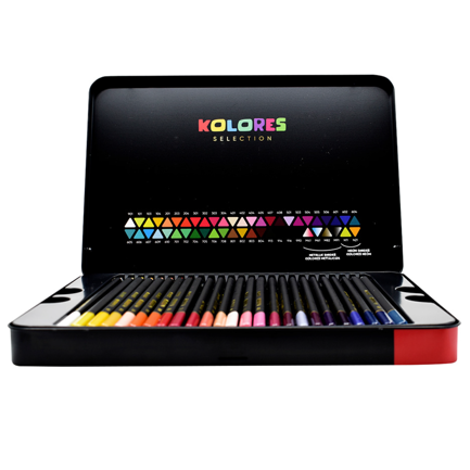 KORES - Colores de madera semi profesionales Kores estuche metal c/50 piezas