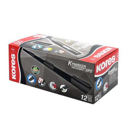 KORES - MARCADOR PERMANENTE KORES P/BISELADA NEGRO C/12