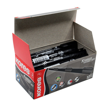 KORES - MARCADOR PERMANENTE KORES P/BISELADA NEGRO C/12