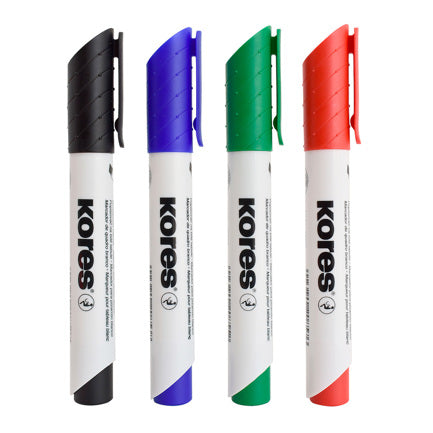 KORES - MARCADOR KORES P/PIZARRON BLANCO C/4 COLORES