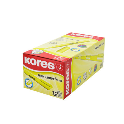 KORES - RESALTADOR KORES K-MARKER XH12 AMARILLO C/12