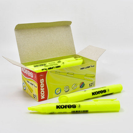 KORES - RESALTADOR KORES K-MARKER XH12 AMARILLO C/12