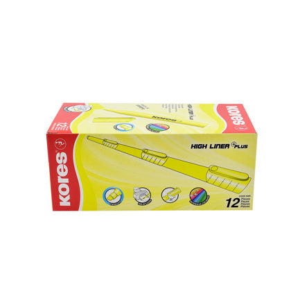 KORES - RESALTADOR KORES K-MARKER XH12 AMARILLO C/12
