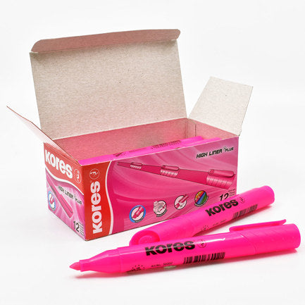 KORES - RESALTADOR KORES K-MARKER XH12 ROSA C/12
