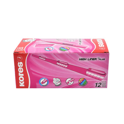 KORES - RESALTADOR KORES K-MARKER XH12 ROSA C/12