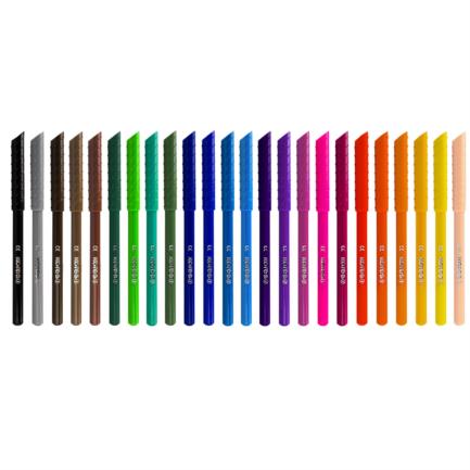 KORES - Plumones Lavables Kores Korello de Punta Cónica Estuche C/24 Colores Surtidos